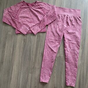 Pink Atletic Long Sleeve and Leggings Set